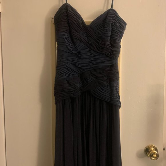 BCBG Navy Blue Strapless Formal Gown - Picture 6 of 7